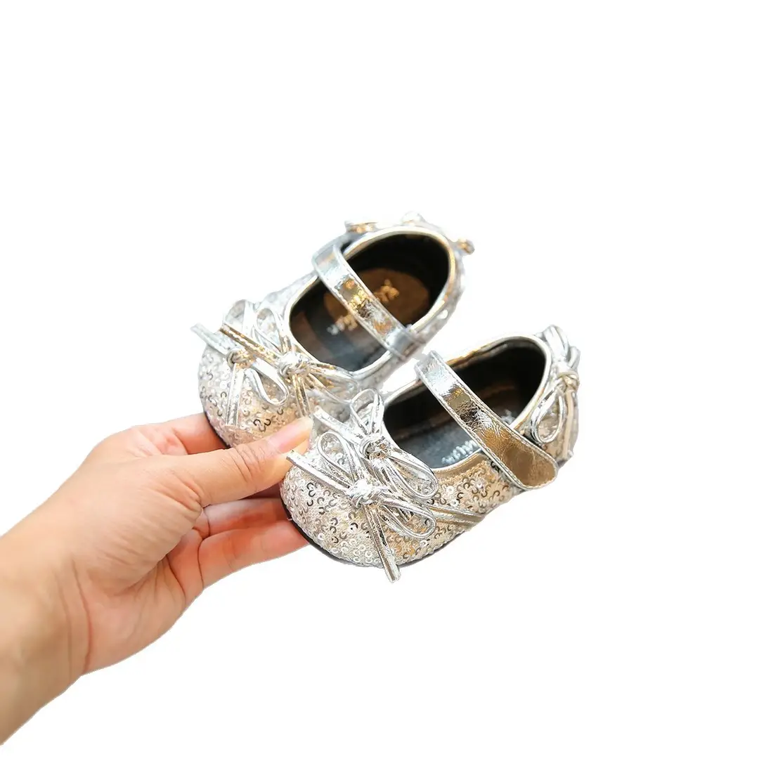 2025 New Autum Baby Toddler Shoes Korean Style Girls' Bow Princess Shoes 0-3 Years Old Toddler Leather Shoes