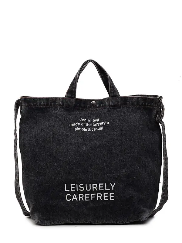 Denim Crossbody Bag Large Capacity Female Student Portable Tote - Image 8