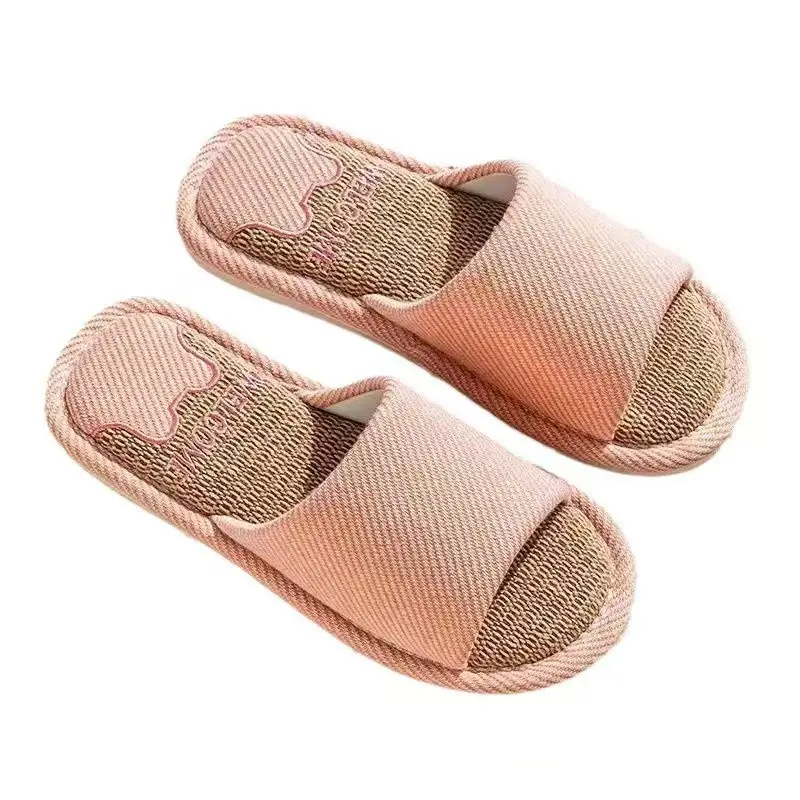 Summer Indoor Home Household Non-Slip Soft Bottom Home Four-Season Cotton and Linen Slippers for Men Spring & Fall Linen Slippers for Women