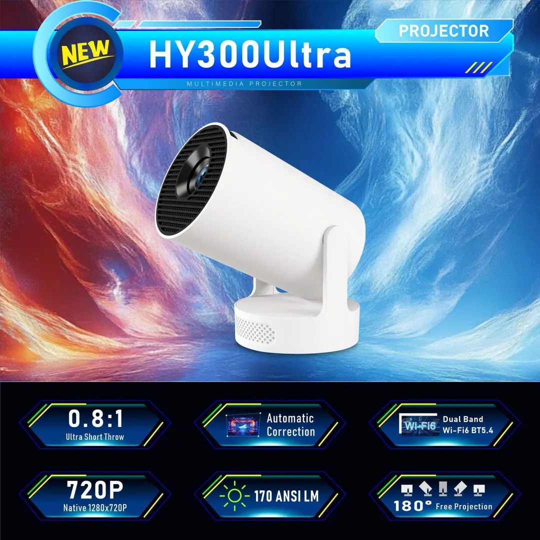 Cross-Border New Ultra Short Throw Hy300Ultra High Definition 4K Projector Home Mini High Lumen Projector — feature 1