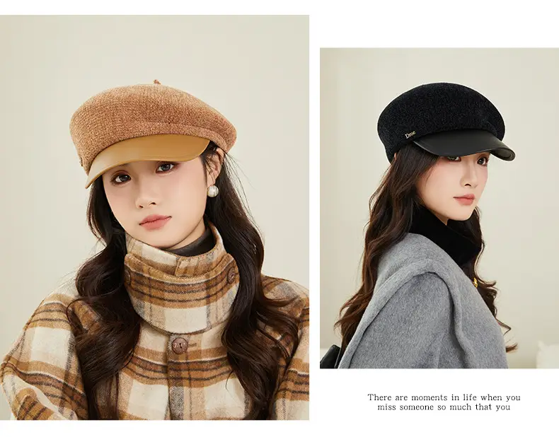 Women Korean Style Chenille Beret with Duckbill Cap — feature 10