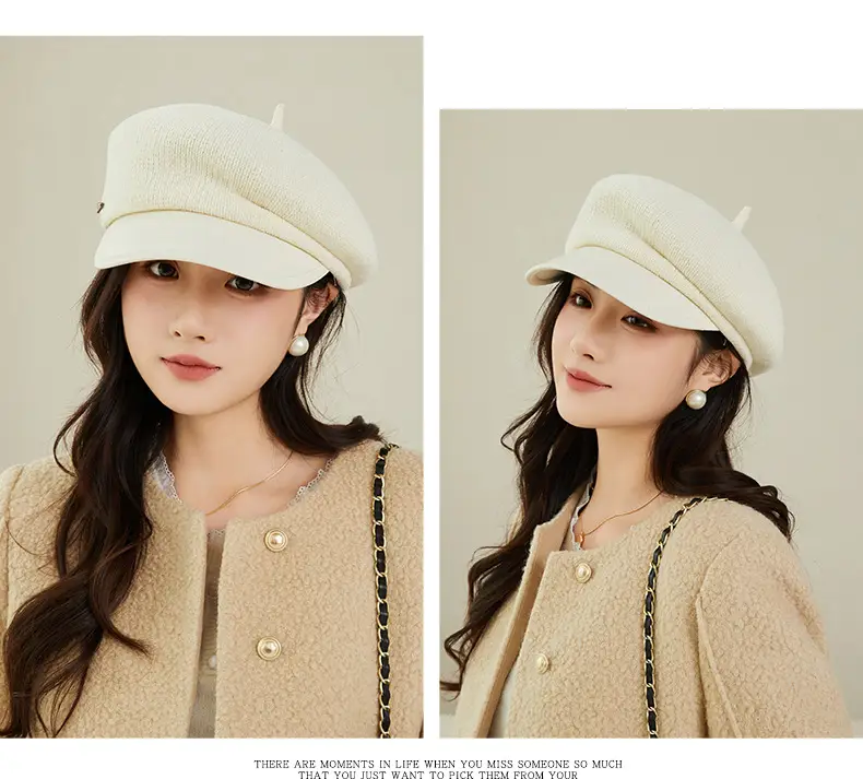 Women Korean Style Chenille Beret with Duckbill Cap — feature 13