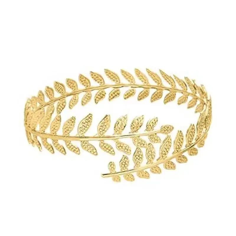 Amazon's Best-Selling Geometric Metal Arm Bracelet Six-Piece Set with Open Design, Personalized Exaggerated Leaf Bracelet Set, Direct Sales from the Manufacturer