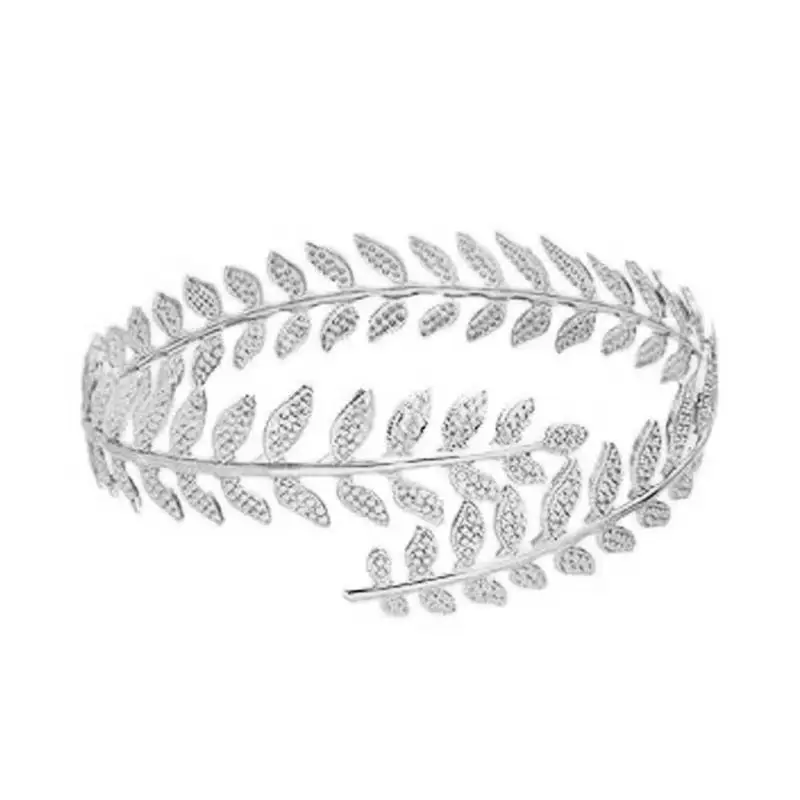 Amazon's Best-Selling Geometric Metal Arm Bracelet Six-Piece Set with Open Design, Personalized Exaggerated Leaf Bracelet Set, Direct Sales from the Manufacturer