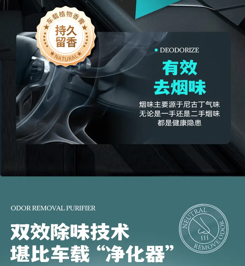 Car Aromatherapy Balm, Hidden Long-Lasting Fragrance, Odor Removal, Large-Capacity Seat-Type Fragrance Brick, Three-Dimensional Plant Balm — feature 7