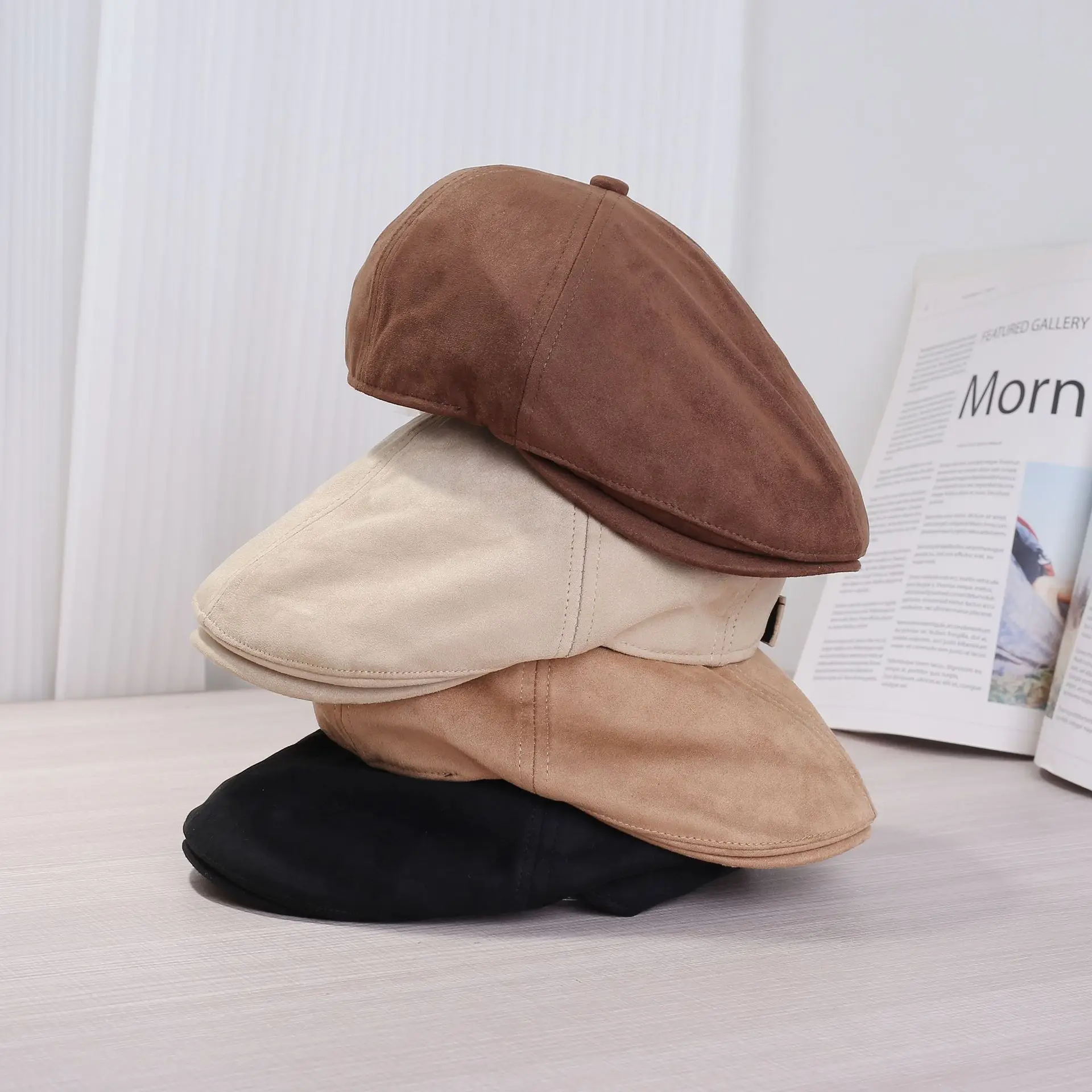 Japanese-Style Retro Forward Cap Unisex Autumn Winter Beret — feature 3