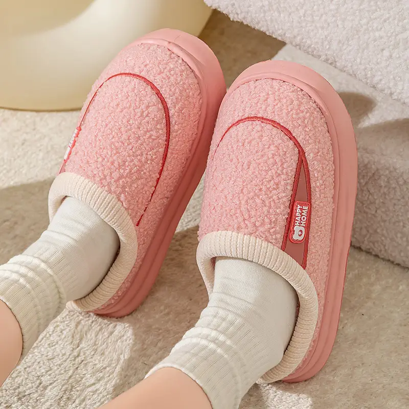 Women's Green Soft Cotton Winter Slippers