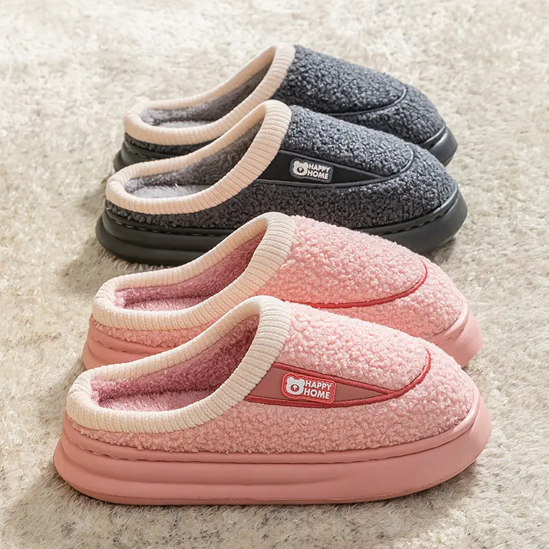 Women's Green Soft Cotton Winter Slippers
