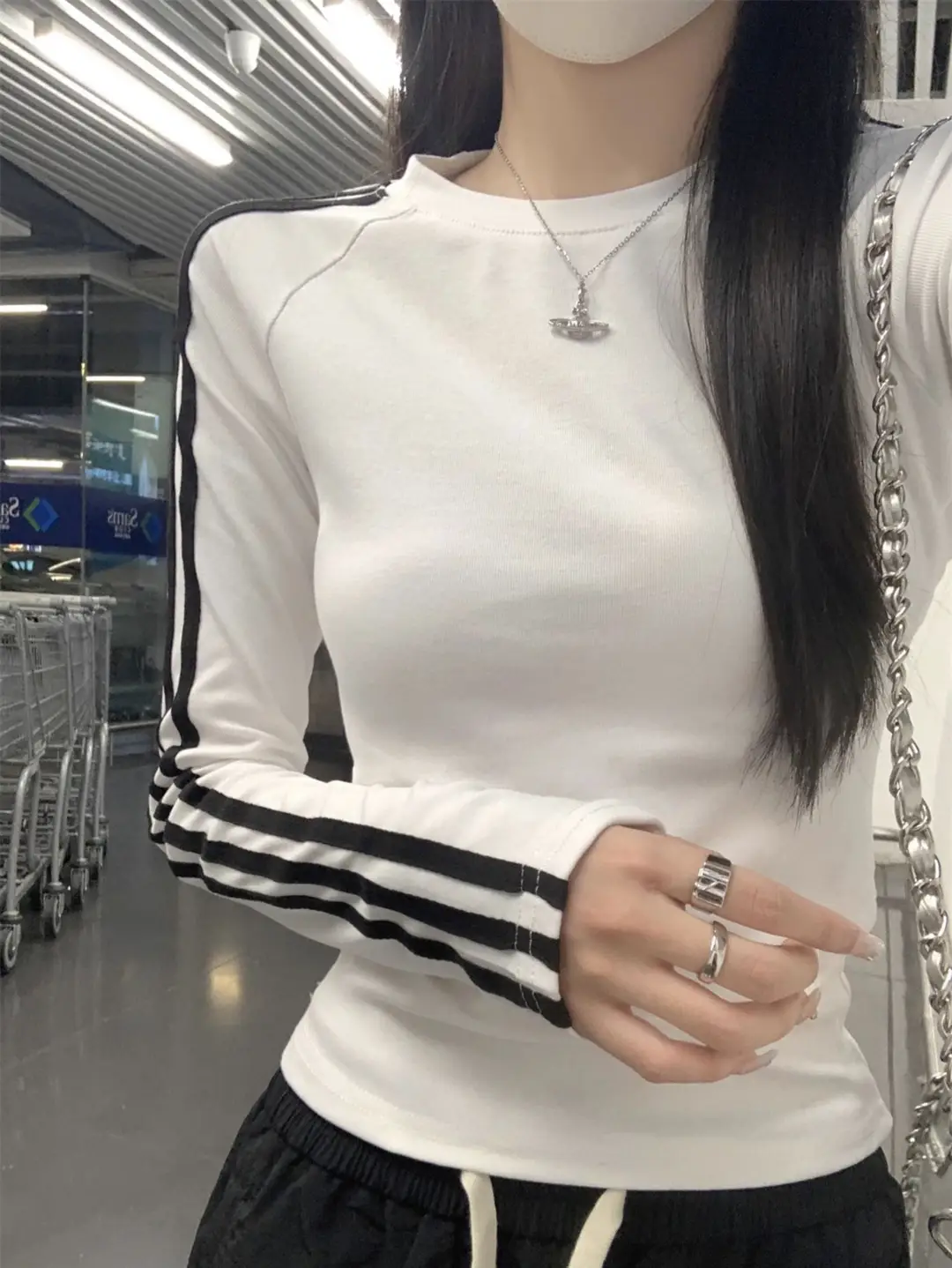 American Style Spicy Girl Raglan Sleeve Base Shirt for Women 2026 Spring, Autumn, and Winter Striped Slim Fit Long-Sleeve T-Shirt for Women — feature 18