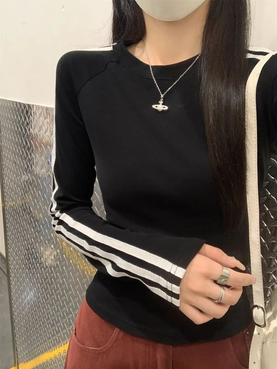American Style Spicy Girl Raglan Sleeve Base Shirt for Women 2026 Spring, Autumn, and Winter Striped Slim Fit Long-Sleeve T-Shirt for Women — feature 29