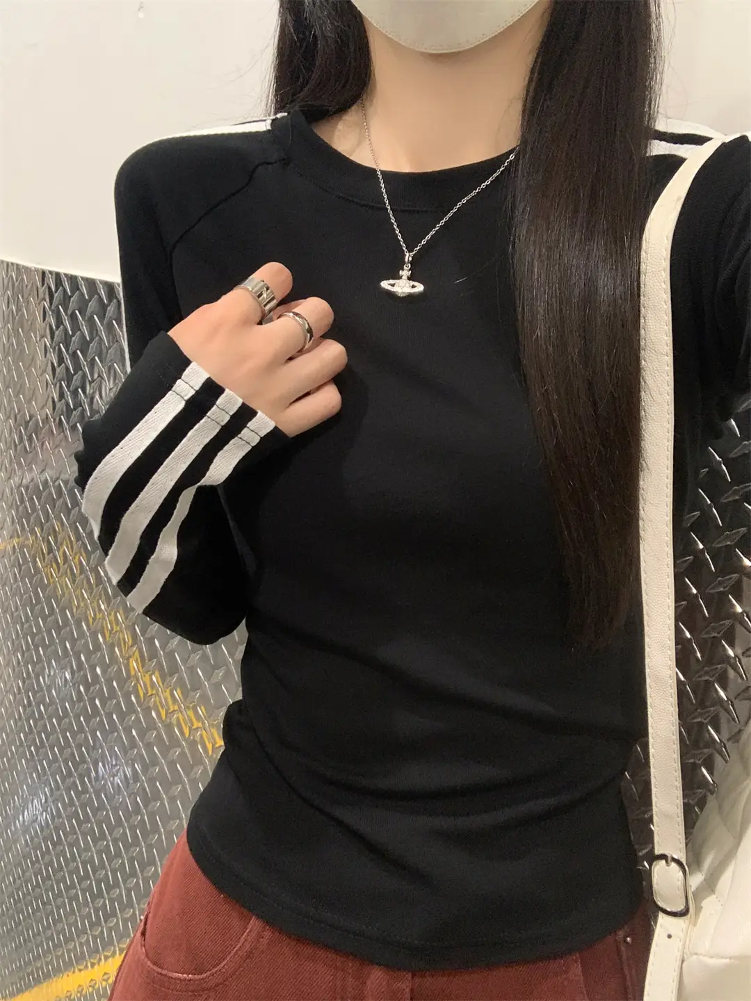 American Style Spicy Girl Raglan Sleeve Base Shirt for Women 2026 Spring, Autumn, and Winter Striped Slim Fit Long-Sleeve T-Shirt for Women — feature 30
