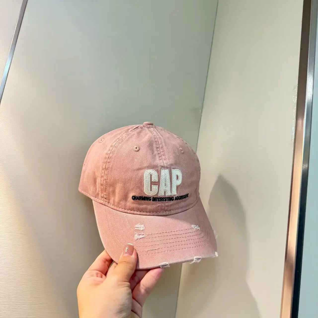 Kids Cap with "CAP" Embroidery Brown