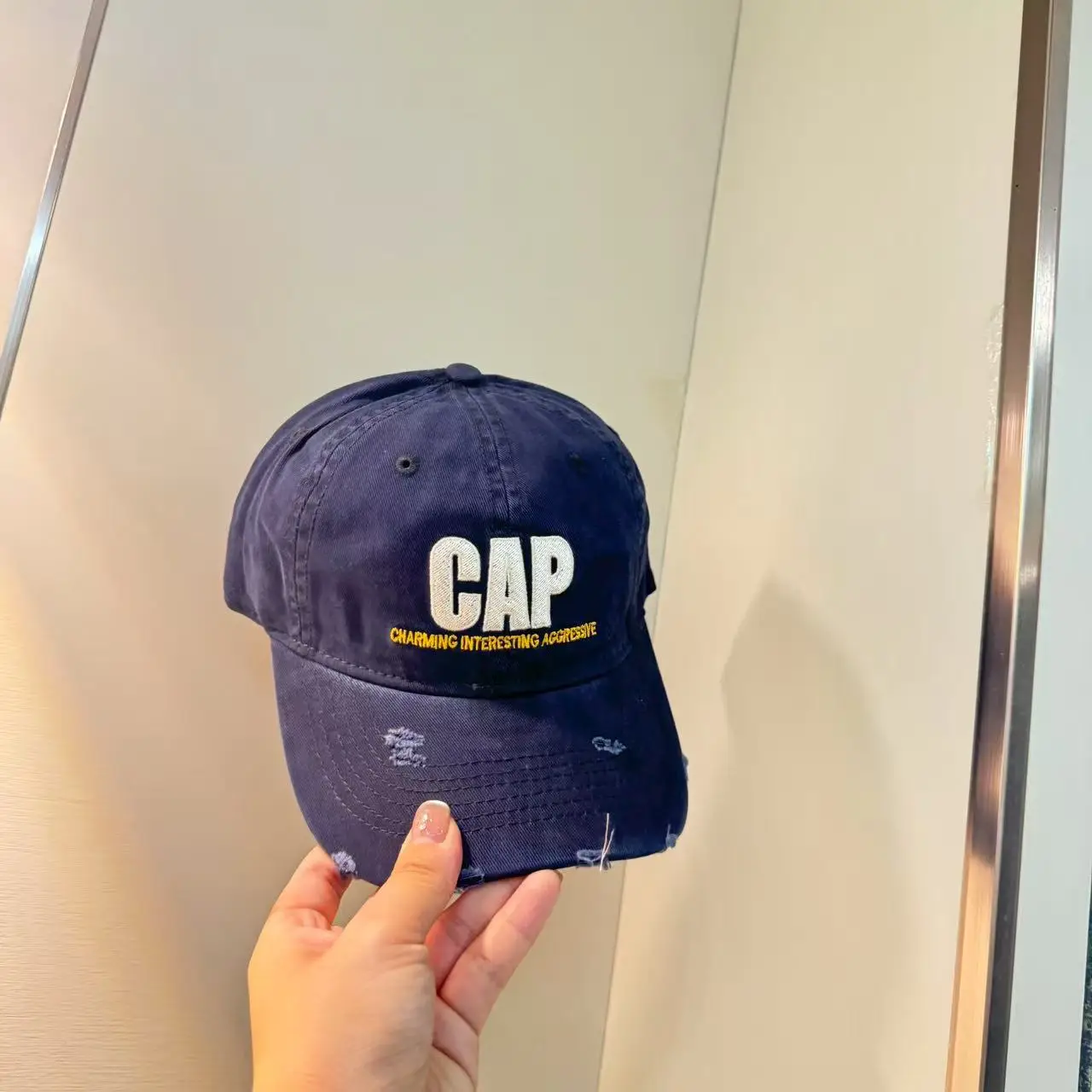Kids Cap with "CAP" Embroidery Brown - Image 2