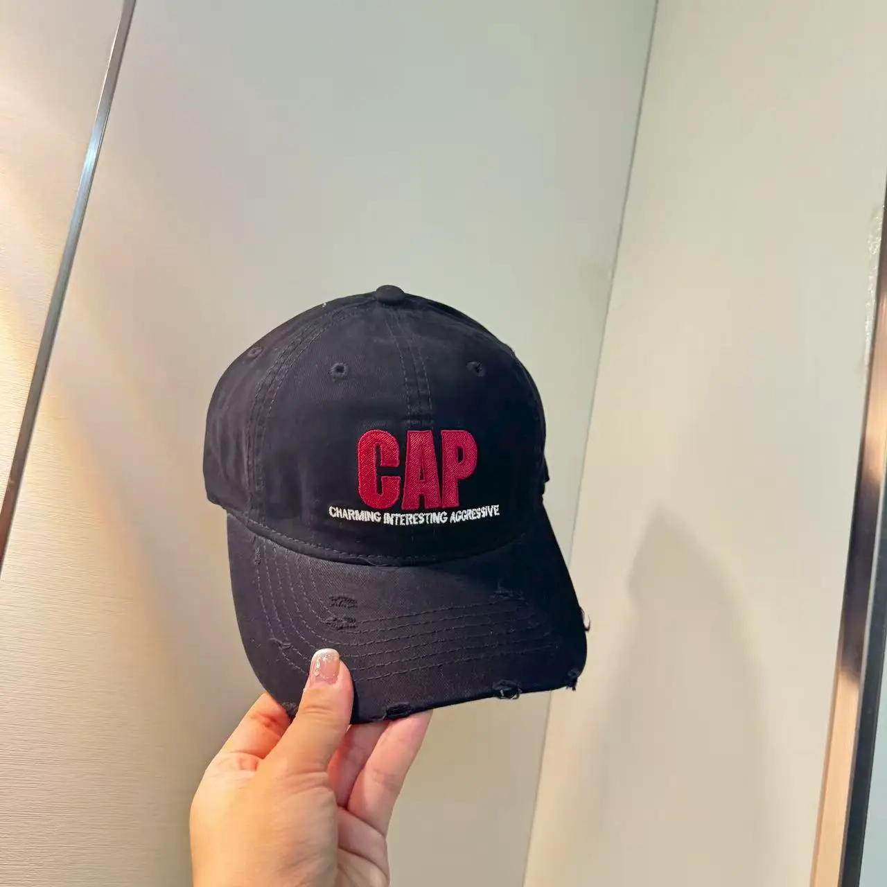 Kids Cap with "CAP" Embroidery Brown - Image 3