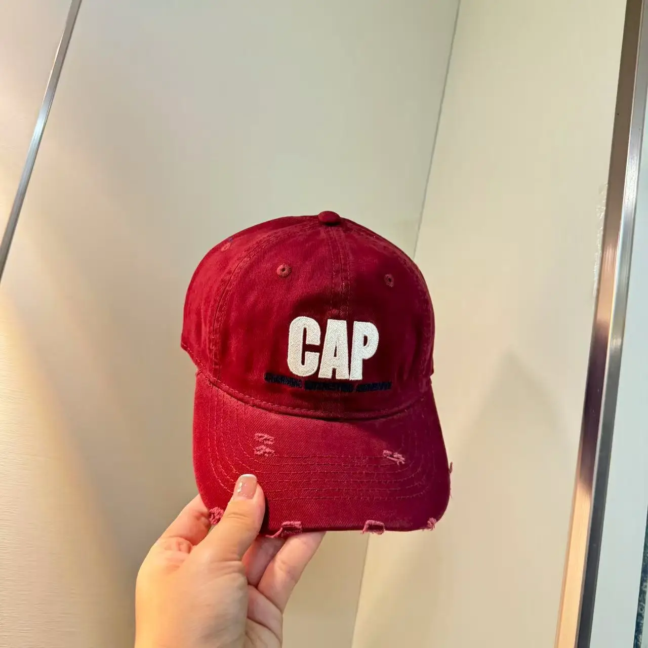 Kids Cap with "CAP" Embroidery Brown - Image 5