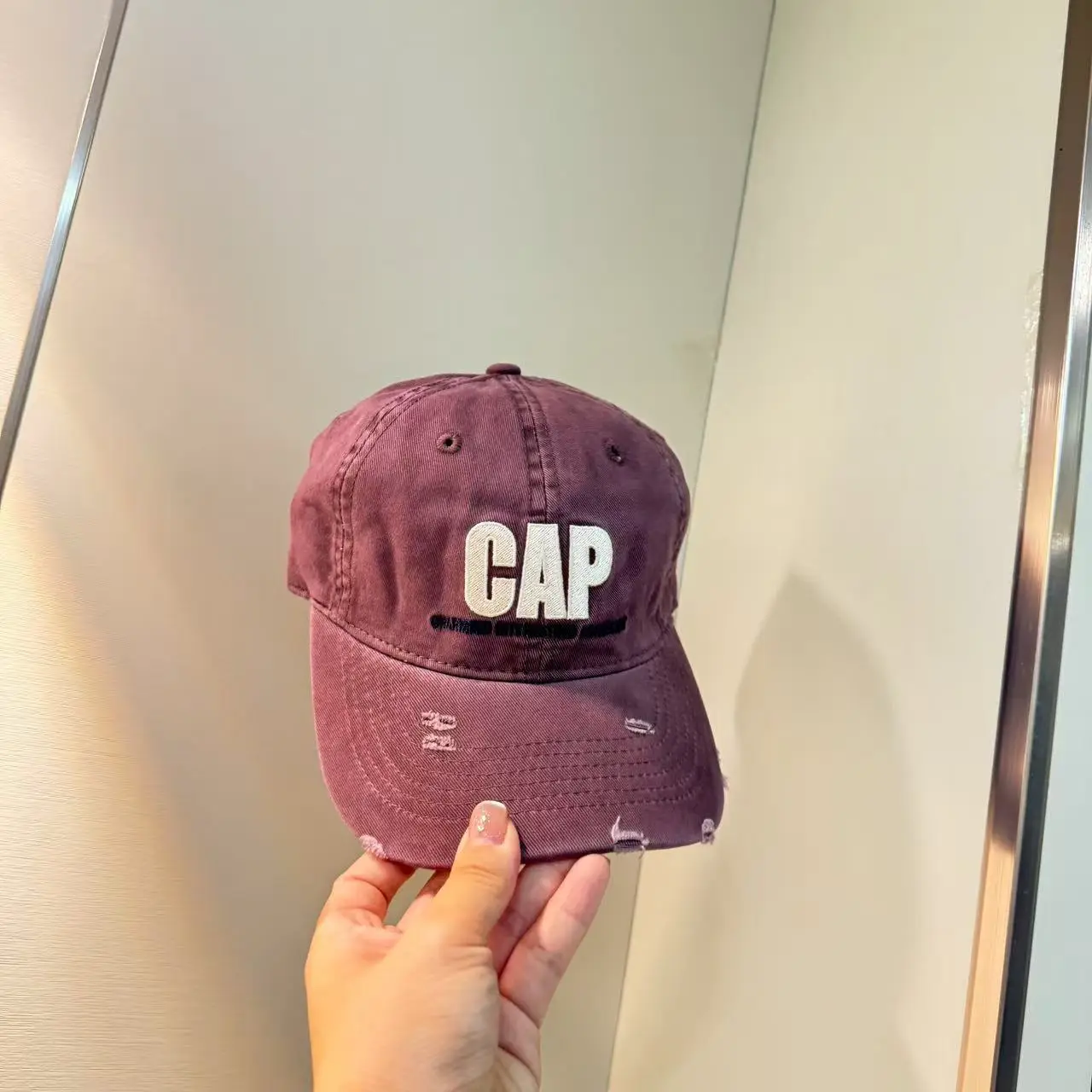 Kids Cap with "CAP" Embroidery Brown - Image 6