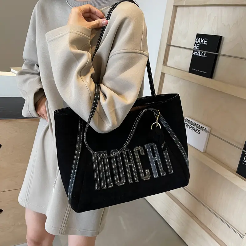 Women's Retro Suede Shoulder Bag Brown - Image 5