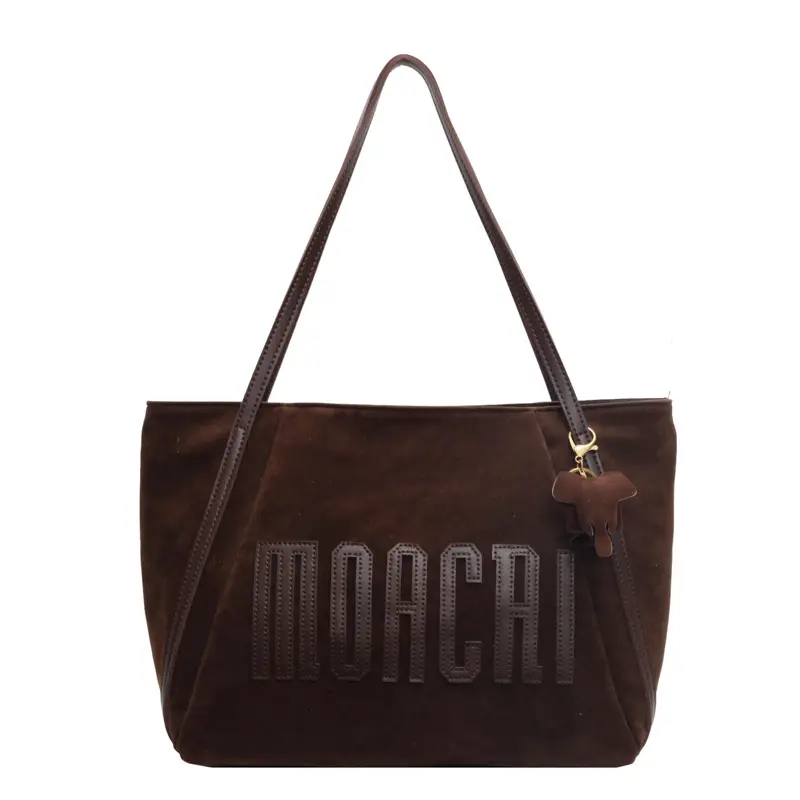 Women's Retro Suede Shoulder Bag Brown - Image 8