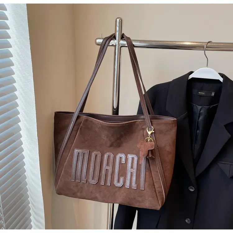 Women's Retro Suede Shoulder Bag Brown - Image 2