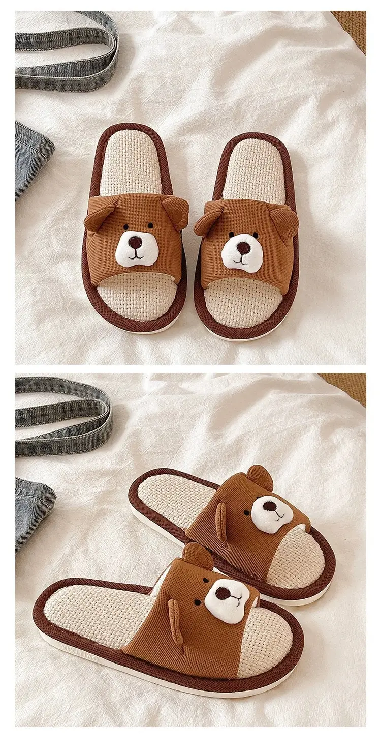 Cute Bear Cotton Linen Slippers Women 2026 — feature 4