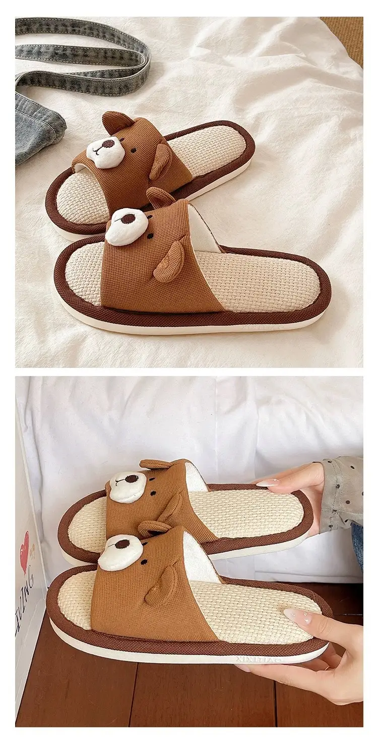 Cute Bear Cotton Linen Slippers Women 2026 — feature 5