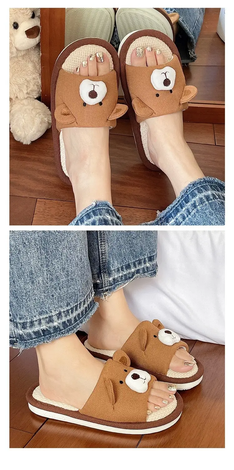 Cute Bear Cotton Linen Slippers Women 2026 — feature 7