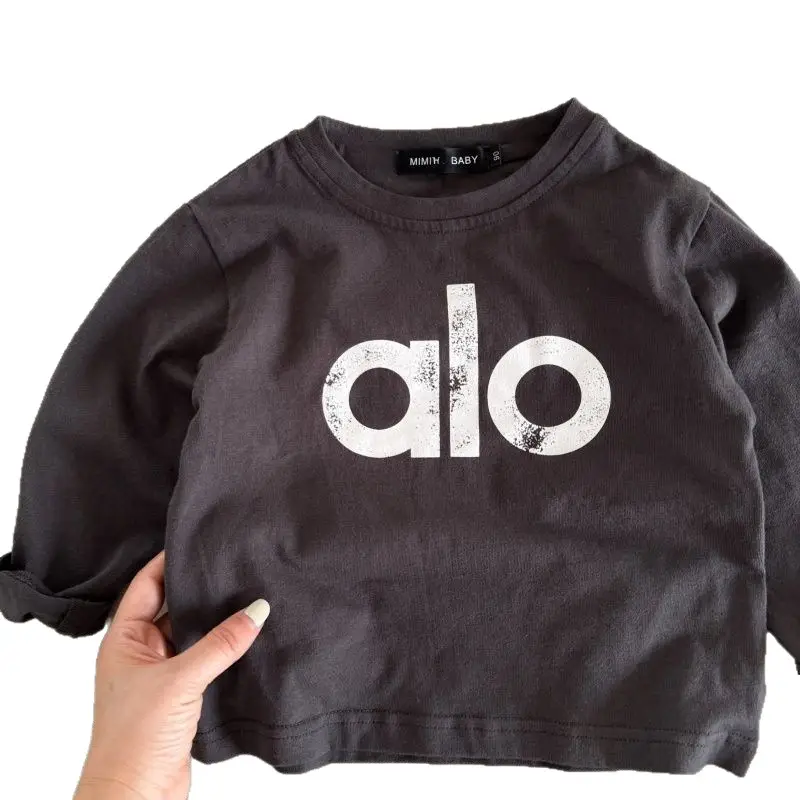 Boys Printed Letter T-Shirt Set White Black - Image 8