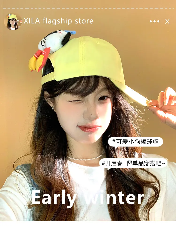 3D Puppy Plush Cap for Women Face Sunshade — feature 1