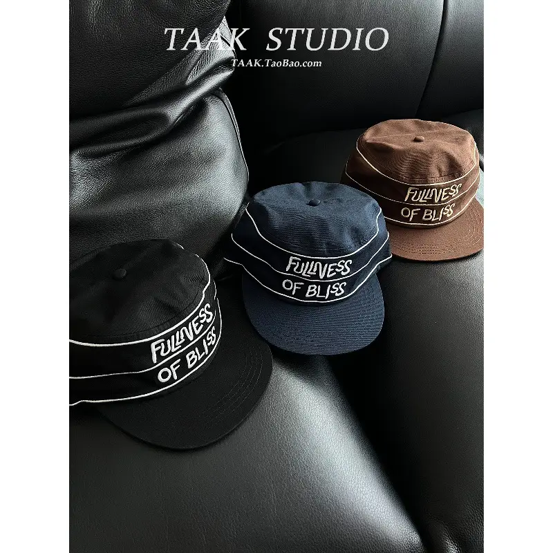 Women's Embroidered Flat Cap with Letter Design - Image 6