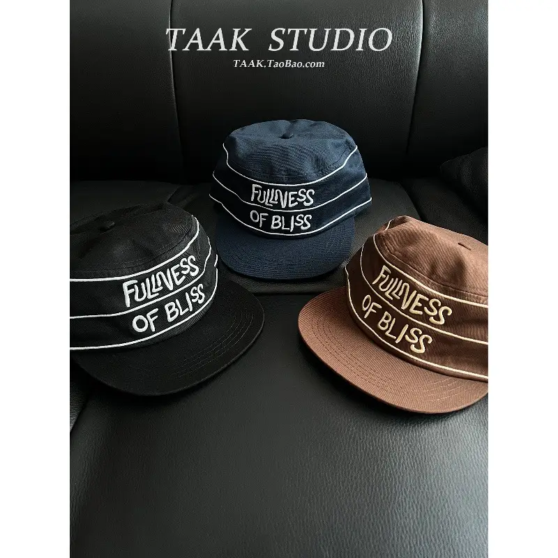 Women's Embroidered Flat Cap with Letter Design - Image 7