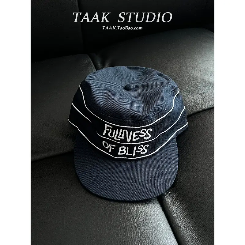 Women's Embroidered Flat Cap with Letter Design - Image 8
