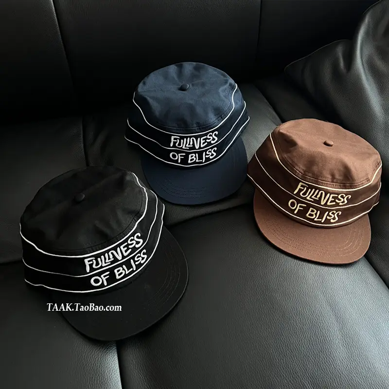 Women's Embroidered Flat Cap with Letter Design — feature 2