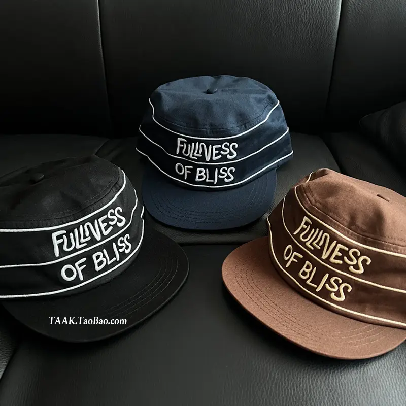 Women's Embroidered Flat Cap with Letter Design — feature 3