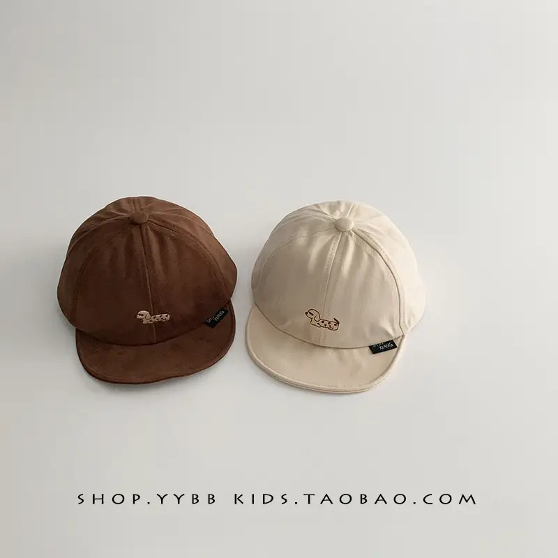 Black Cartoon Baby Cap Winter Windproof Peaked Cap