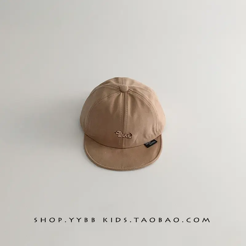 Black Cartoon Baby Cap Winter Windproof Peaked Cap