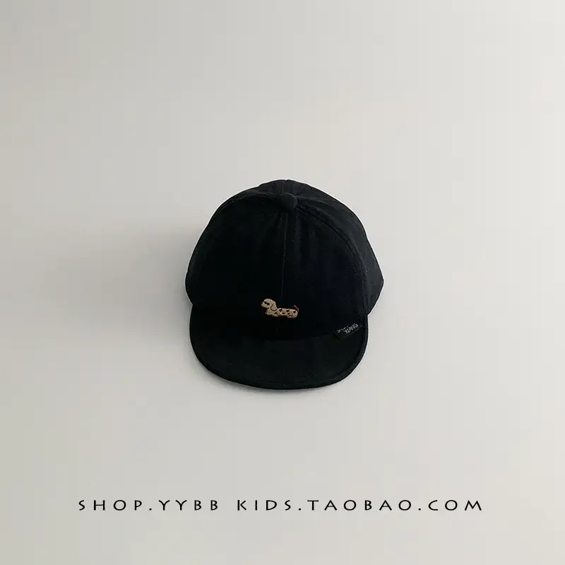 Black Cartoon Baby Cap Winter Windproof Peaked Cap