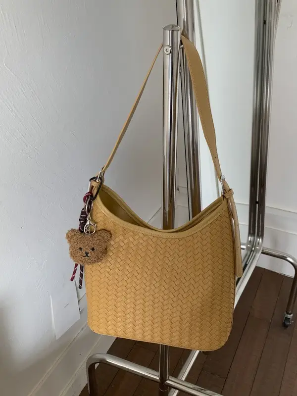 Women Crossbody Bag Brown Woven Leather 2025 - Image 14