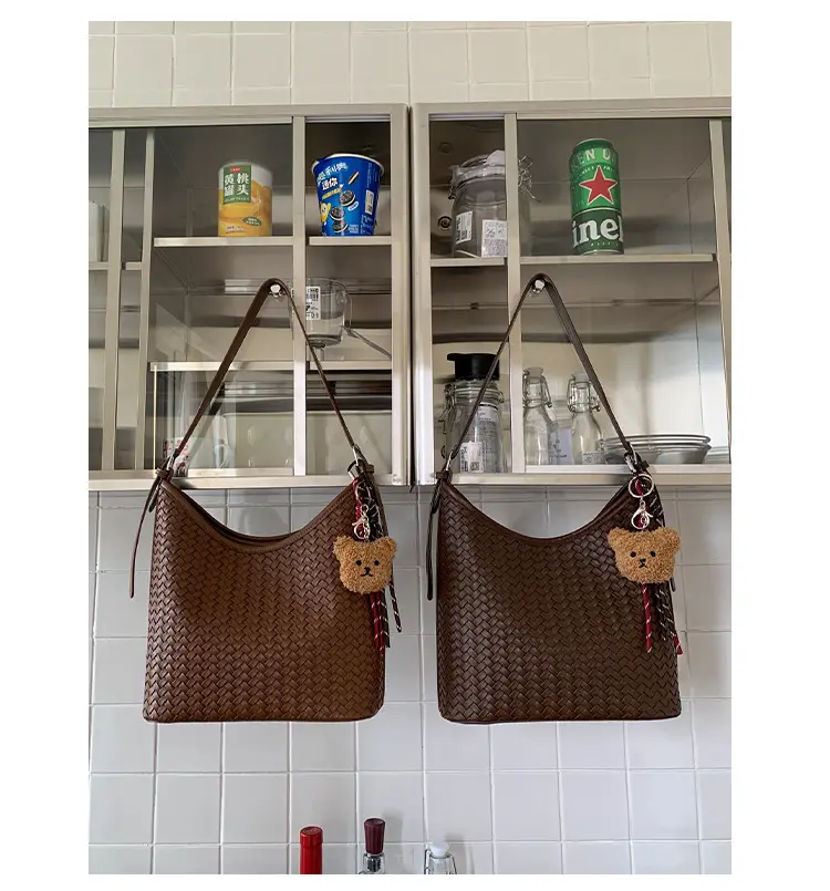 Women Crossbody Bag Brown Woven Leather 2025 — feature 26