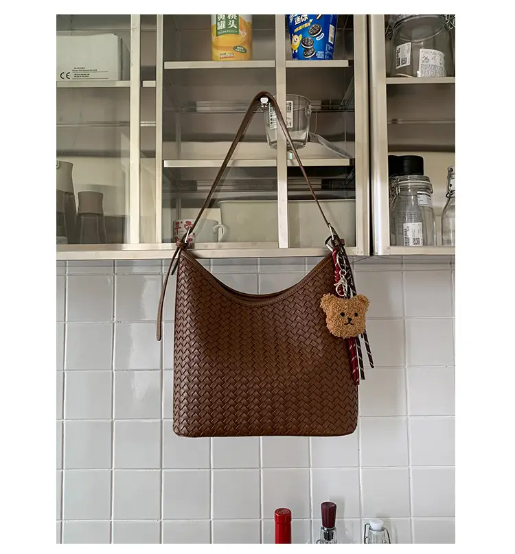 Women Crossbody Bag Brown Woven Leather 2025 — feature 29