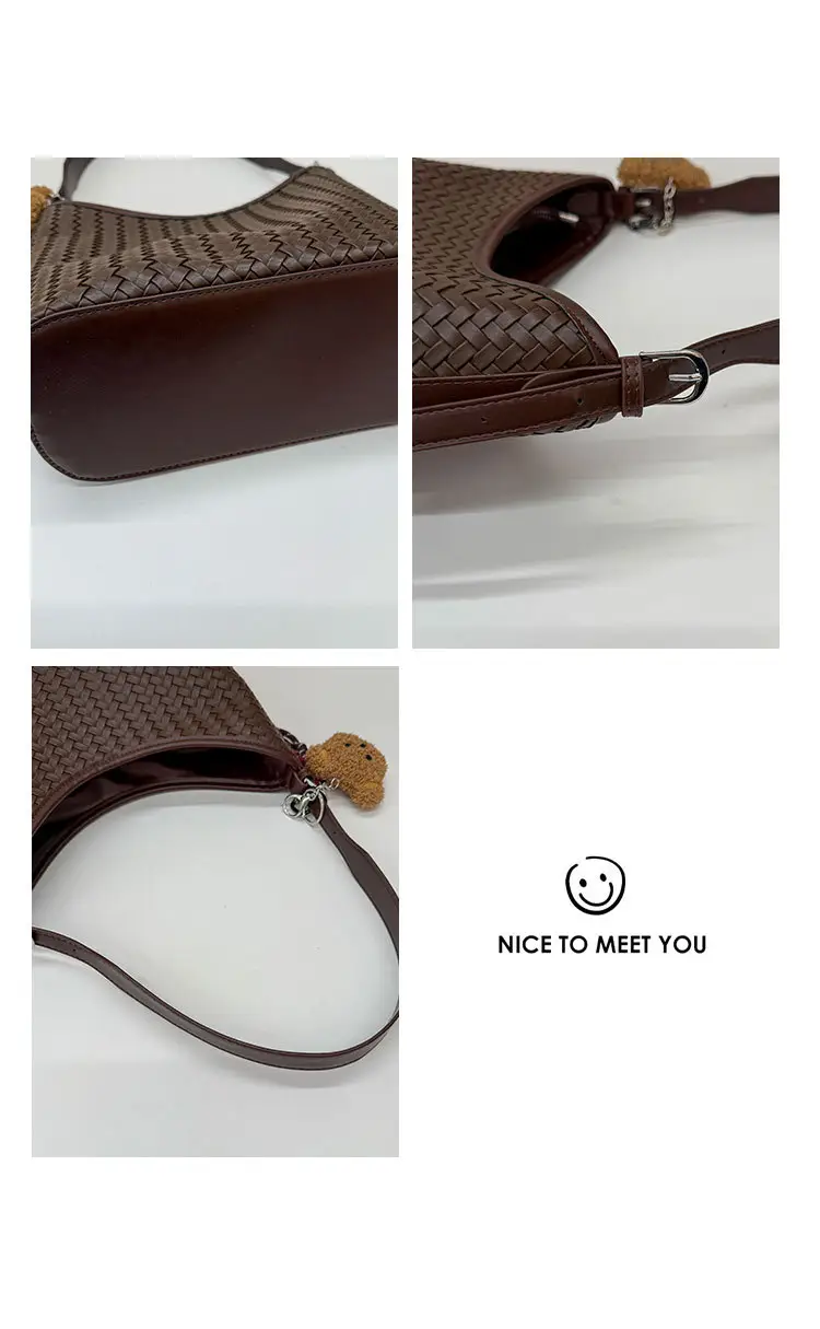 Women Crossbody Bag Brown Woven Leather 2025 — feature 5