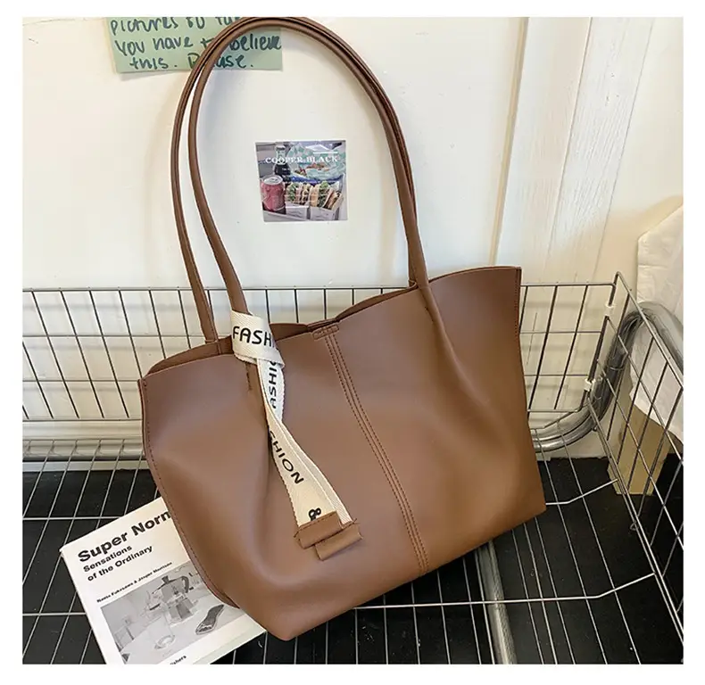 Brown Leather Tote Bag for Women Large Capacity — feature 12