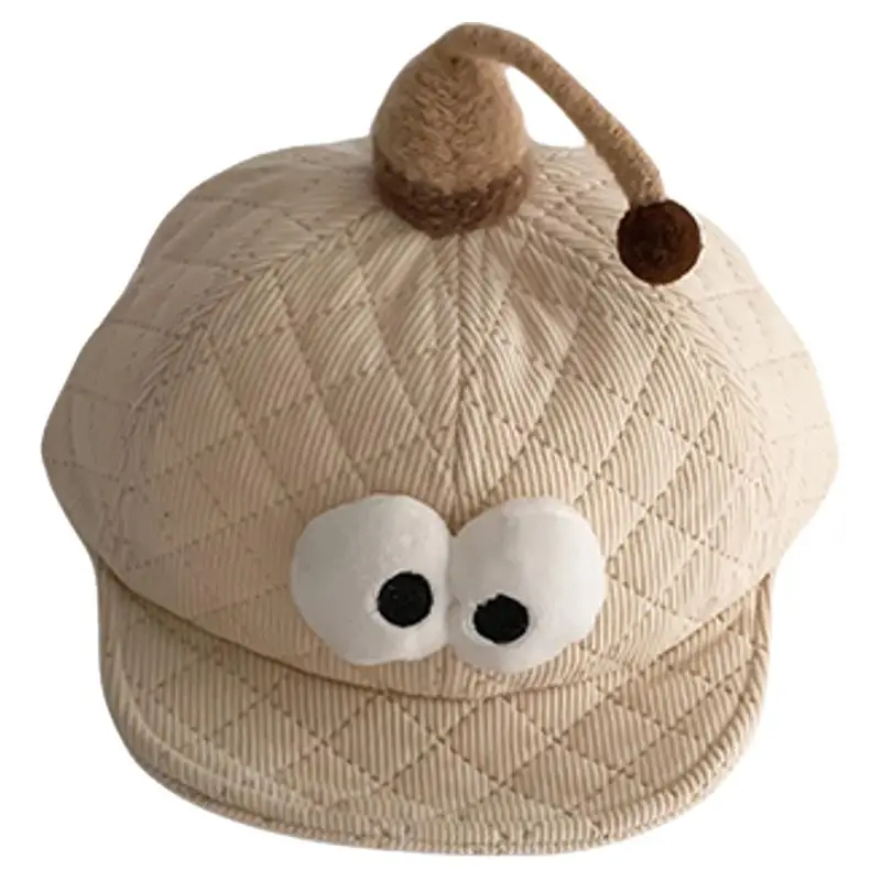 Cute Cartoon Baby Hats Brown Beige Windproof Corduroy - Image 10
