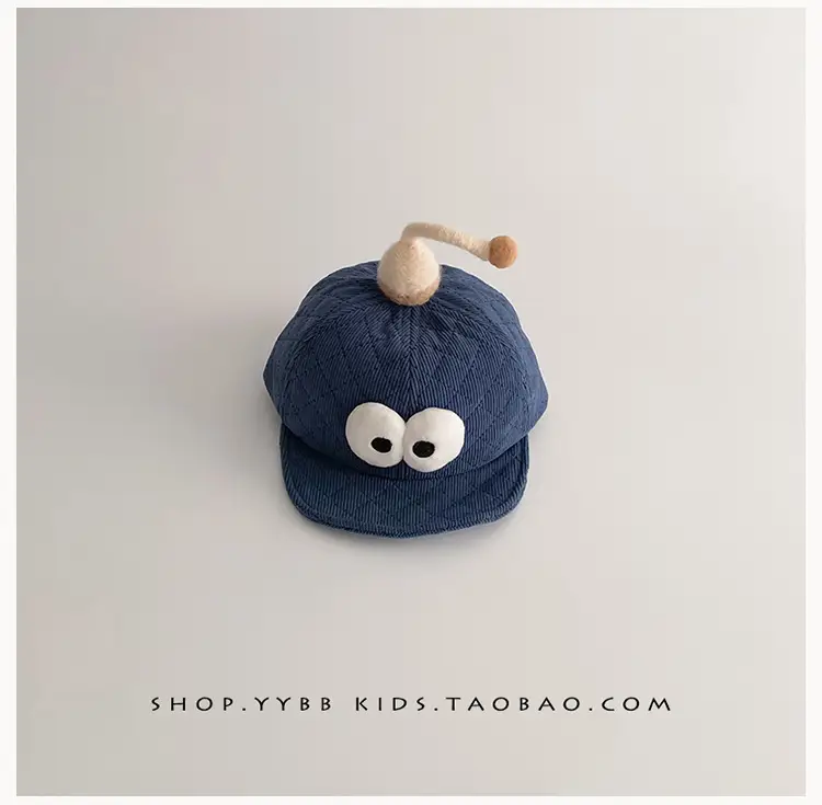 Cute Cartoon Baby Hats Brown Beige Windproof Corduroy — feature 11