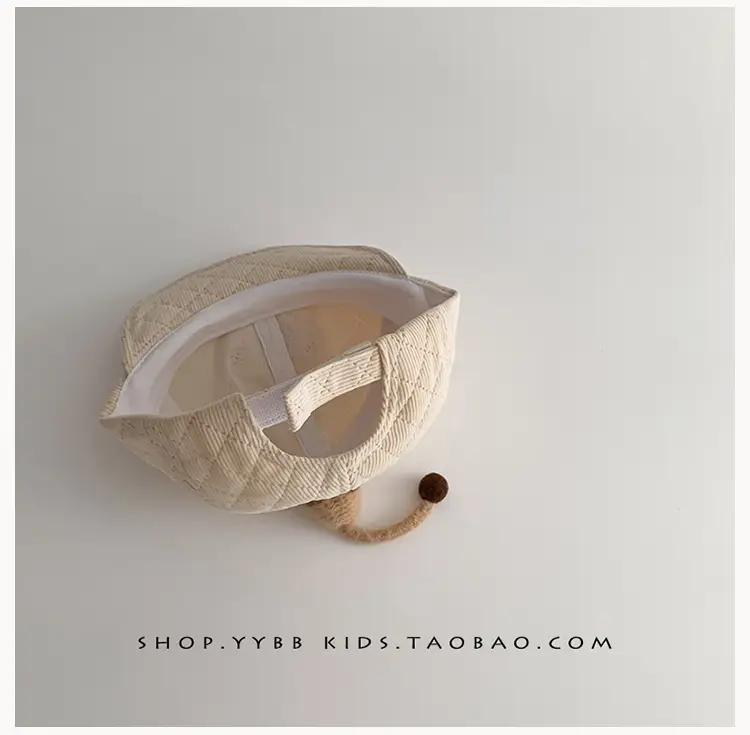 Cute Cartoon Baby Hats Brown Beige Windproof Corduroy — feature 5