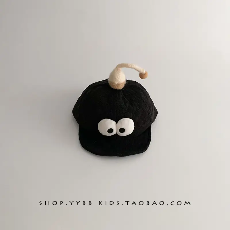 Cute Cartoon Baby Hats Brown Beige Windproof Corduroy - Image 4
