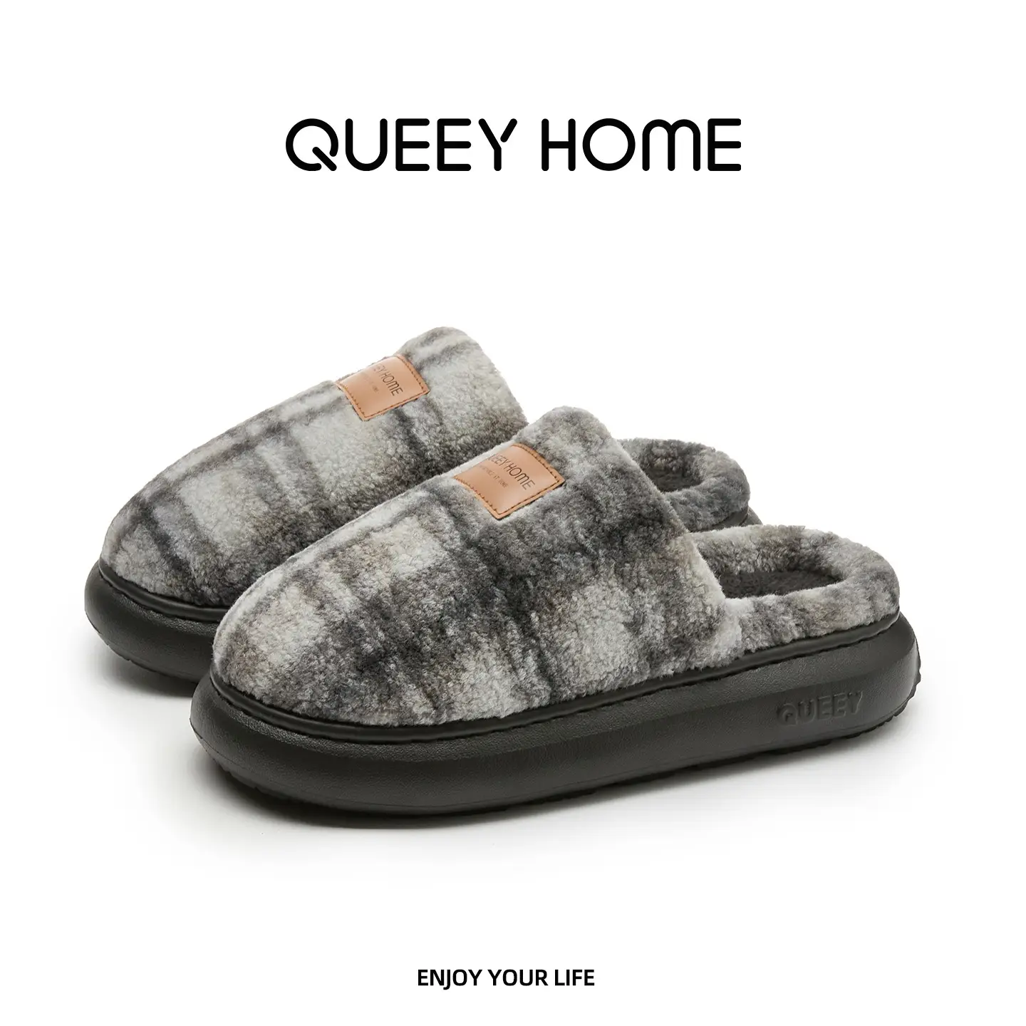 Women's Plaid Cotton Slippers Autumn Winter 2025 - Image 3