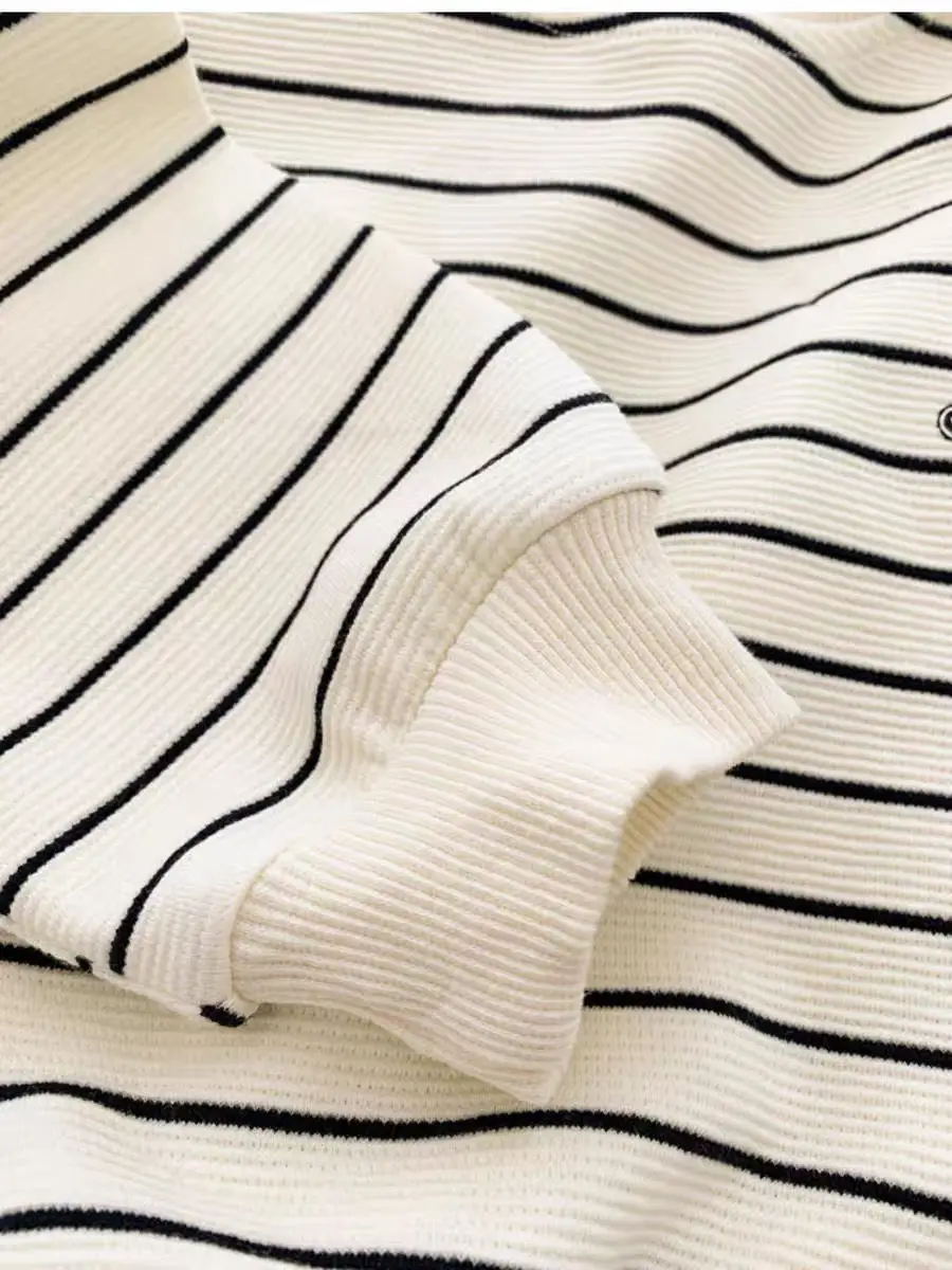 Boys Cotton Striped Long Sleeve T-Shirt Panda Print — feature 9