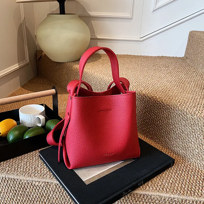 Red Korean Pattern Handbag Women's 2025 New Trendy - Image 3