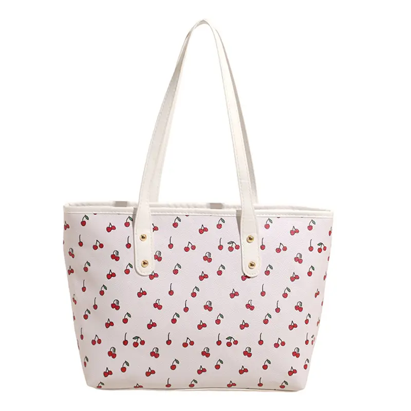 2025 Printed Women's Heart Tote Bag White - Image 8