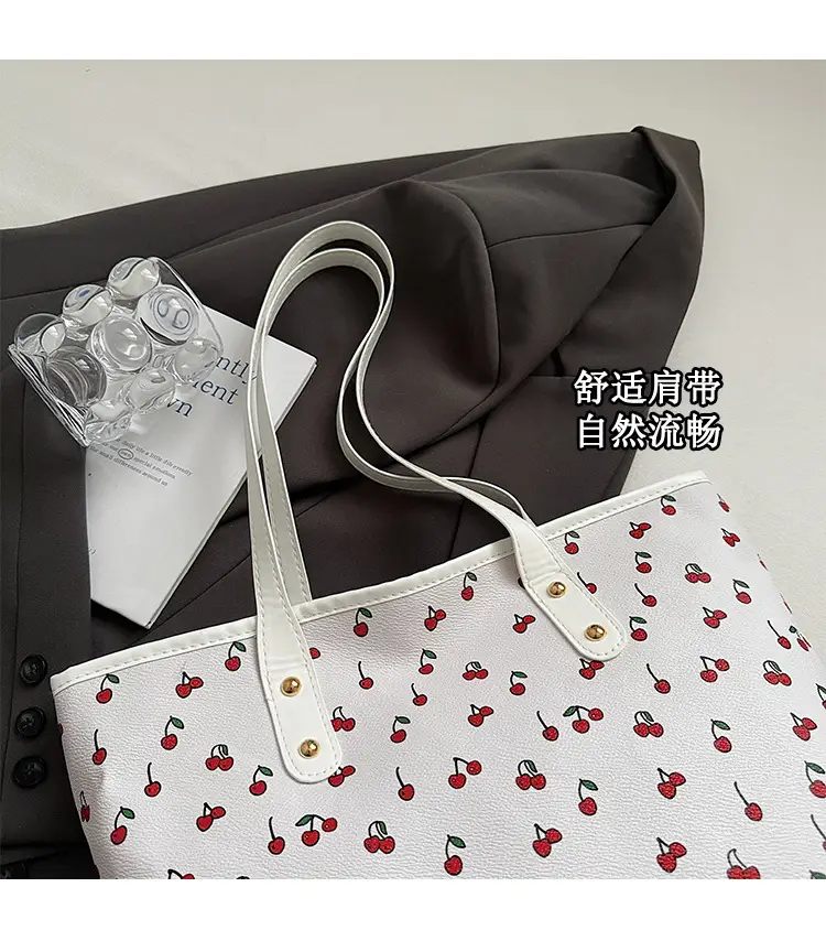 2025 Printed Women's Heart Tote Bag White — feature 6